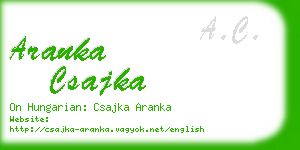 aranka csajka business card
